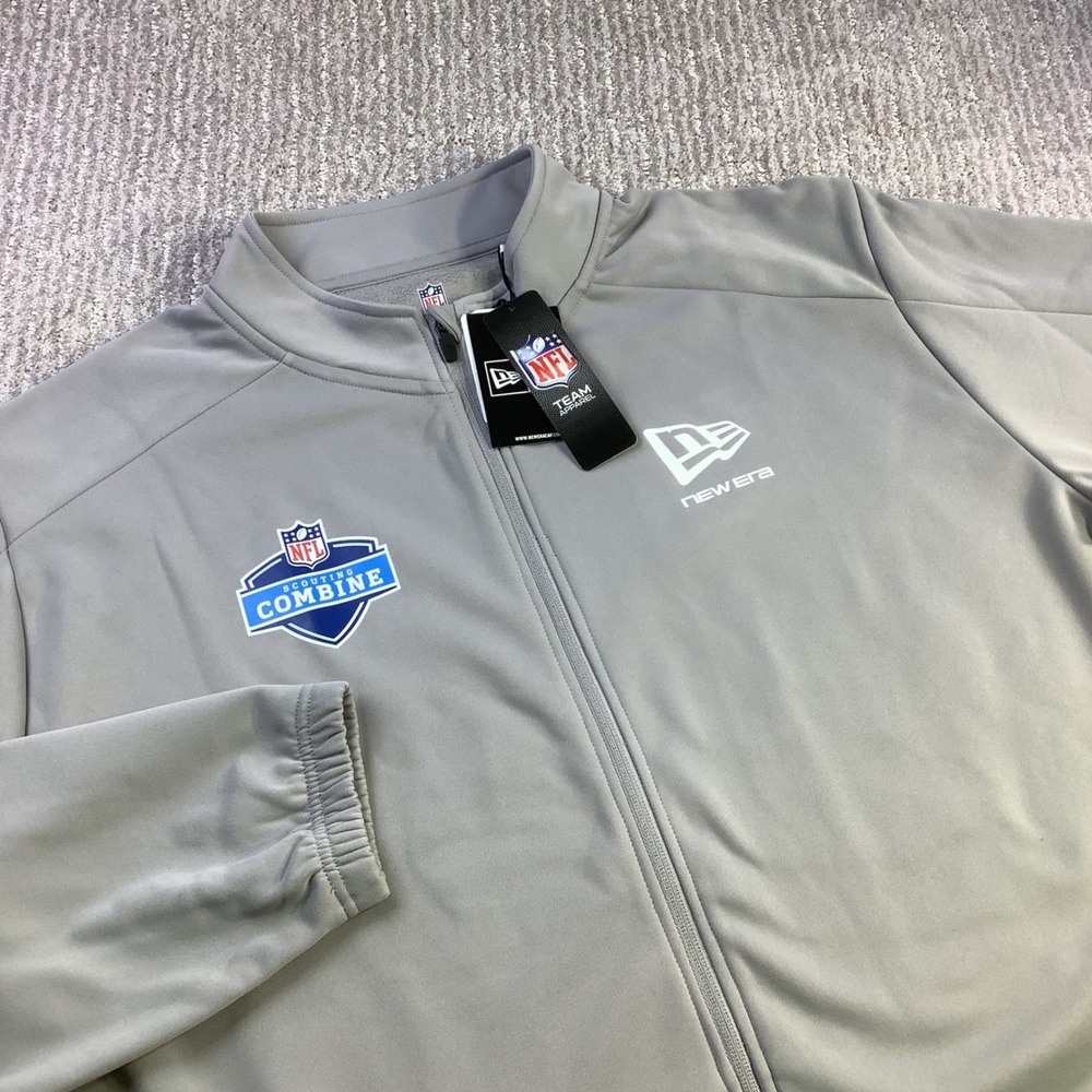 NFL Scouting Combine New Era Authentic Full Zip Jacket Grey Mens XXL NWT